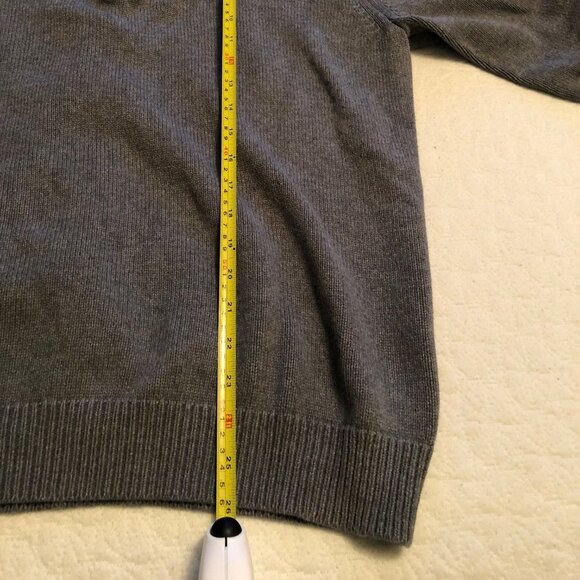 Ben Sherman 1/4 Zip pullover Sweater Men's XL, color grey, cable knit detail - Picture 3 of 8